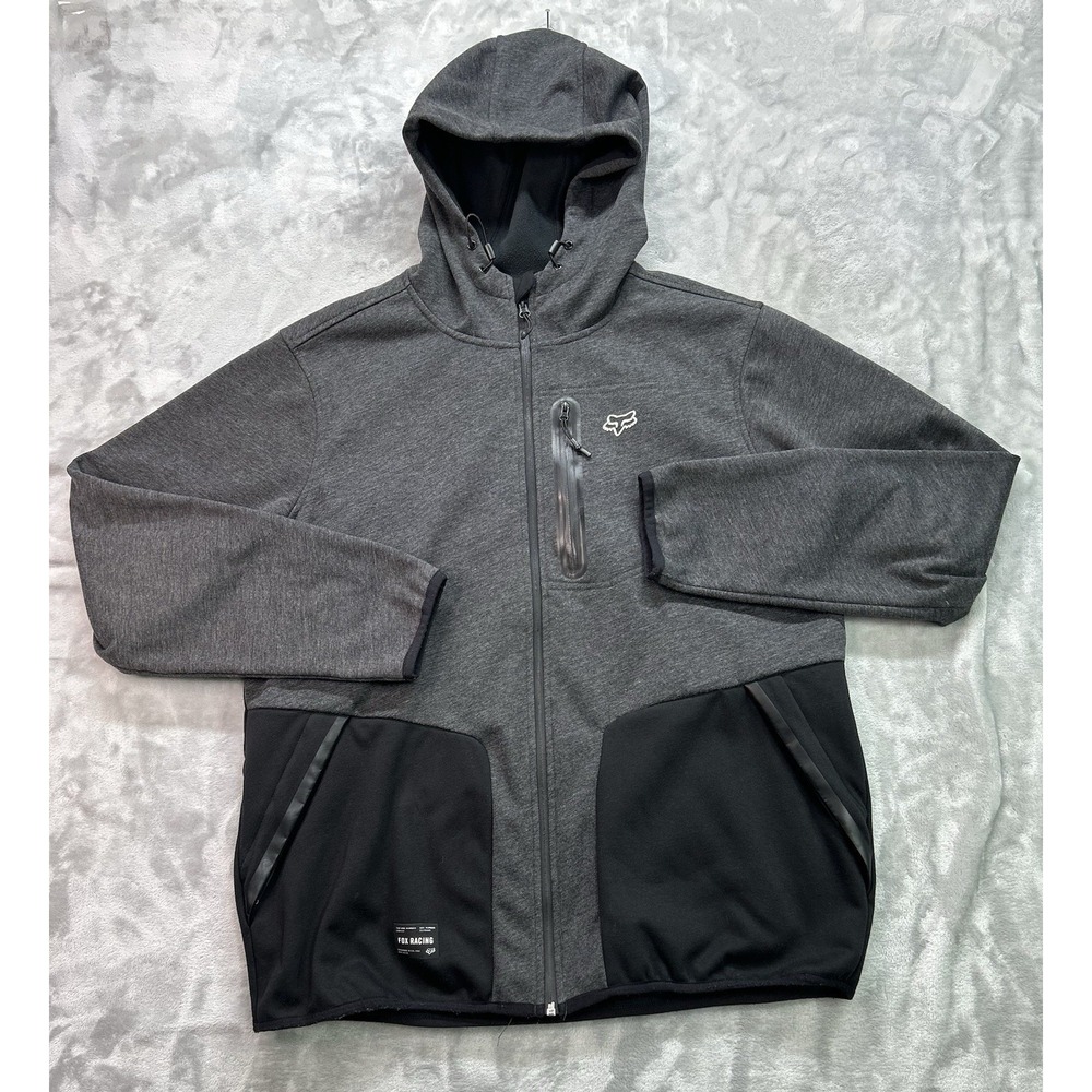Fox Barricade Mens Softshell Fleece Full Zip Jacket Heather Black Mens XLRacing